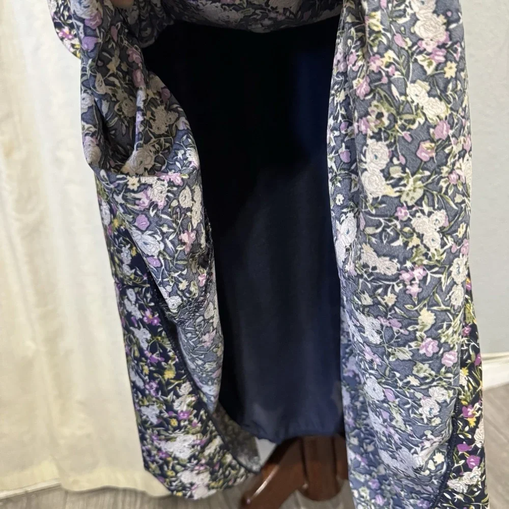 Cottagecore Metrowear Women's Midi Skirt Sz M Floral Lined Tiered Elastic‎ Waist